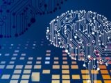 a computer circuit board with a brain on it